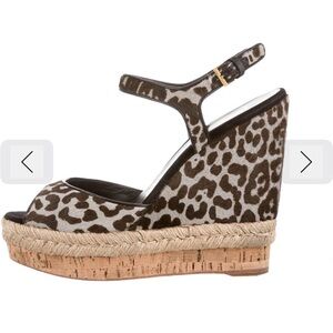 Gucci Animal Print Wedge Sandals